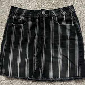 Black striped jean skirt